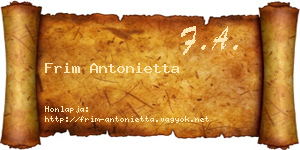 Frim Antonietta névjegykártya